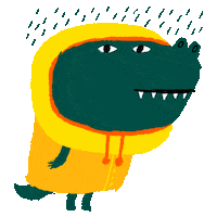 Illustration Raining Sticker