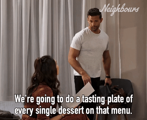 Room Service Dessert GIF by Neighbours (Official TV Show account)