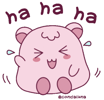 Condaluna giphyupload pink kawaii laugh Sticker