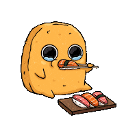 Chicken Nugget Eating Sticker by Sad Nuggie