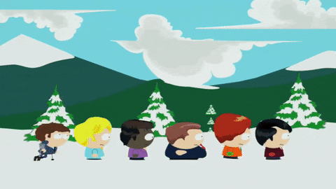 token black running GIF by South Park 