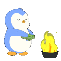 Money Burn Sticker by Pudgy Penguins
