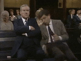 mr bean open eyes GIF