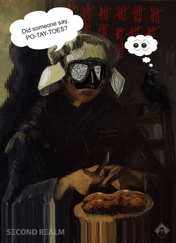 secondrealm giphyupload digital art eye roll potato GIF