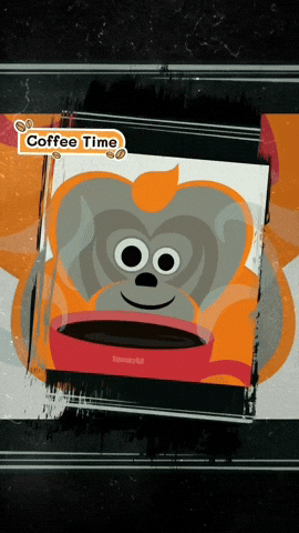 SqueakyandB smile coffee drink morning GIF
