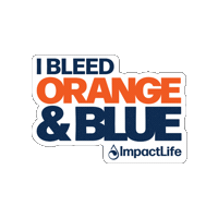impactlifeblood blue orange orange and blue uiuc Sticker