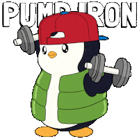 Workout Working Out Sticker by Pudgy Penguins