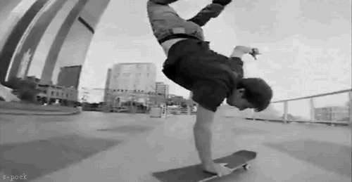 black and white skate GIF