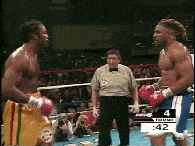 Endoftheworldartist giphyupload boxing lewis vs briggs GIF
