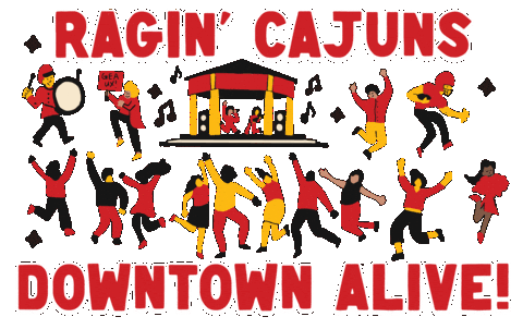 Ragin Cajuns Party Sticker by University of Louisiana at Lafayette