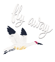 Laraemilie bird flying crane fly away Sticker