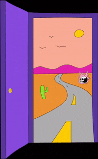 desireejofre skull door road desert GIF