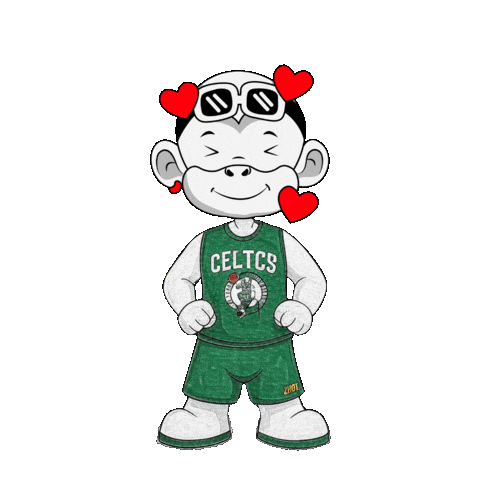 Love Basketball Green Heart Sticker by Zhot