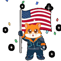 Celebrate American Sticker by Hamieverse