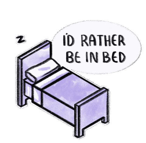 adhd_bri tired sleepy bed introvert Sticker