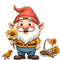 Sunflowers Cute Gnome Sticker