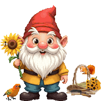 Sunflowers Cute Gnome Sticker