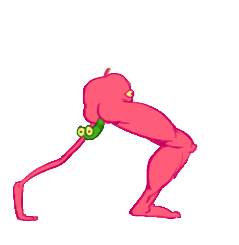 Tomasvall strong apple walking worm Sticker