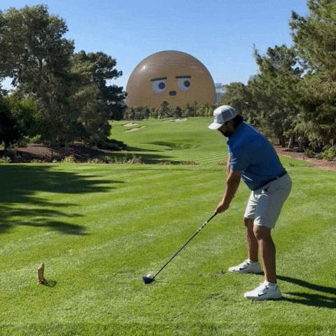 Las Vegas Sphere Trolls Golfer