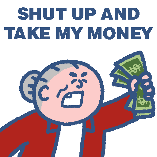 Money Shut Up Sticker by SOWINGHONG