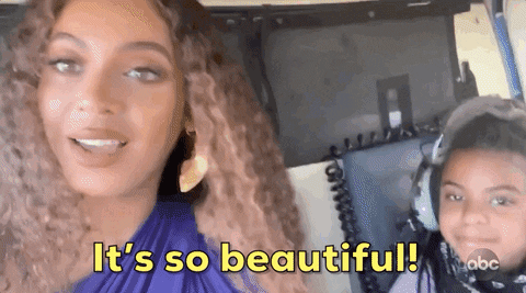 giphyupload beyonce beautiful blue ivy making the gift special GIF