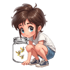 Boys Girls Fireflies Sticker