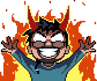 Fire Pixel Art Sticker