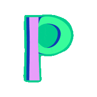 SignoritaChocolita green typography purple wiggle Sticker