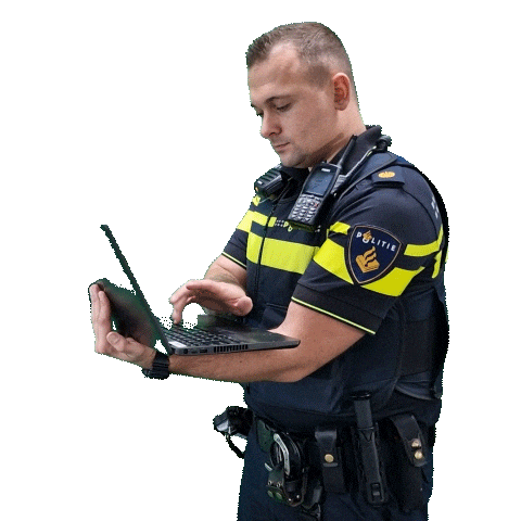 Laptop Bob Sticker by Politie Basisteam Dongemond