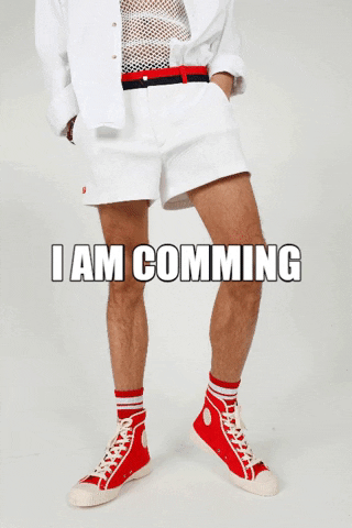 Distyled sneakers going left right red shoes GIF