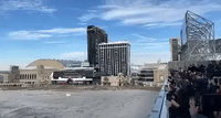 Crowd Watches Trump Plaza Implosion in Atlantic City