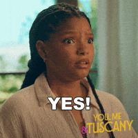 youmetuscany yes shocked halle bailey hallebailey GIF