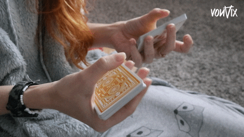 vonvix giphyupload playing cards cardistry deck of cards GIF