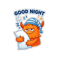 Sleepy Good Night Sticker by Momo & Tulus