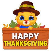 Give Thanks Autumn Sticker by Lucas and Friends by RV AppStudios
