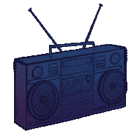 enodoodle music rave beats boombox Sticker