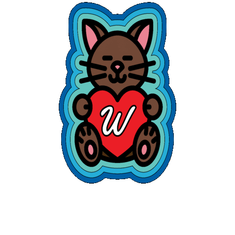 Cat Heart Sticker by Wonderwazek