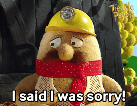 Sorry Stop Motion GIF by Fire Mountain Productions