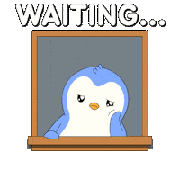 Sad Still Waiting Sticker by Pudgy Penguins