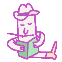 Reading Cowboy Sticker by Luis Ricardo