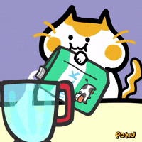 Cat Milk GIF by Poku Meow