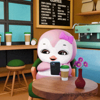 Penguclips love couple hearts pengu GIF