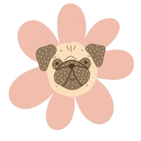 Flower Pug Sticker