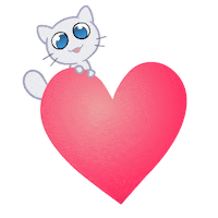 Floating I Love You Sticker by Créu Cat