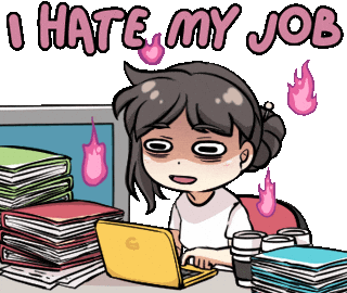 Working Hate My Job Sticker by Jin