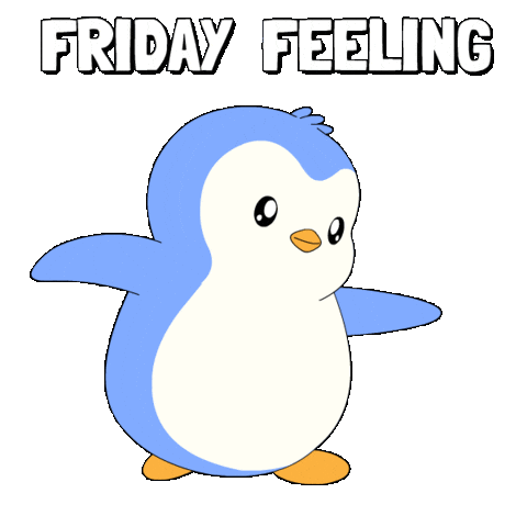 Its Friday Happy Dance Sticker by Pudgy Penguins