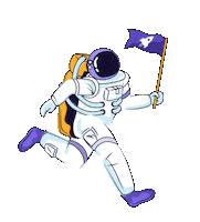 Space Running Sticker by Galactic Fed
