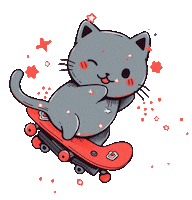 Cat Skate Sticker