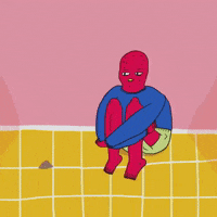 pink sitting GIF by Meditative Raisin