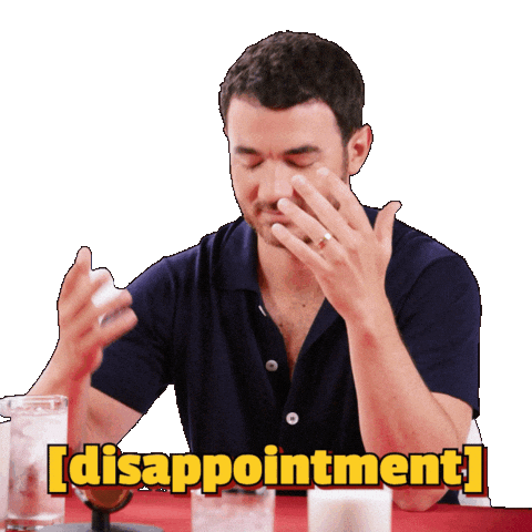 Disappointed Jonas Brothers Sticker by First We Feast